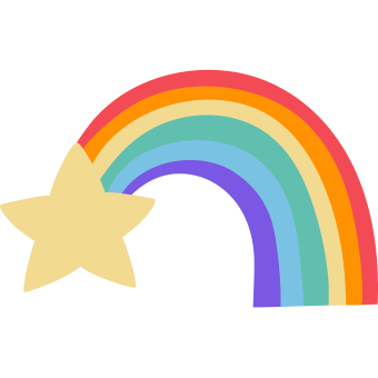 Rainbow with star graphic